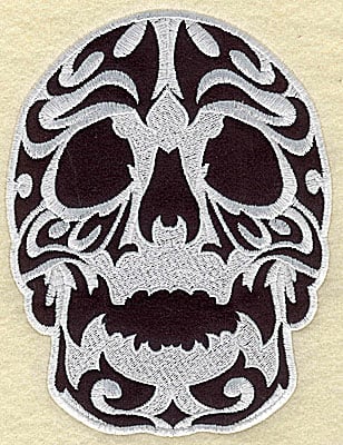 Embroidery Design: Tattoo Skull applique C large<br> 6.06w X 7.94h