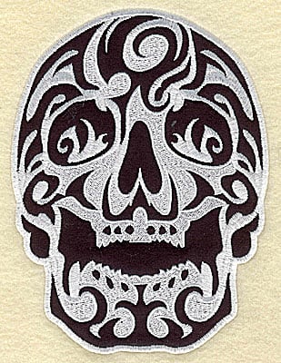 Embroidery Design: Tattoo Skull applique G large<br> 6.06w X 8.13h