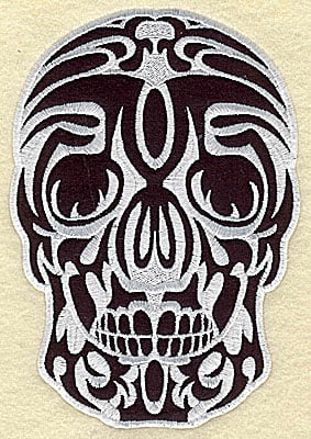 Embroidery Design: Tattoo Skull applique I large<br> 5.88w X 8.50h