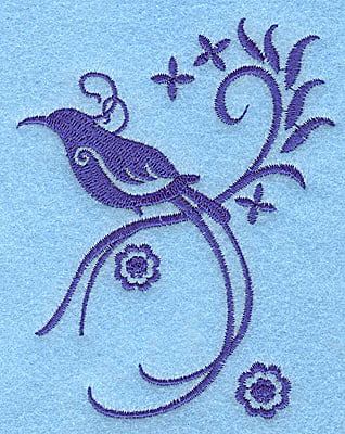 Embroidery Design: Bird J<br> 3.09w X 3.89h