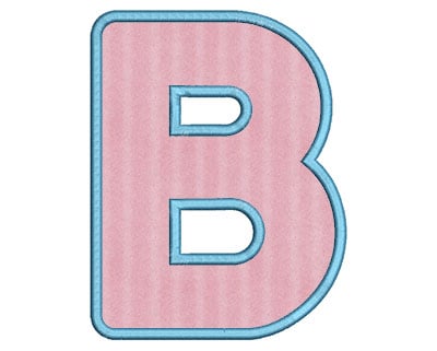 Embroidery Design: B Bold Applique Large<br> 4.47w X 5.76h