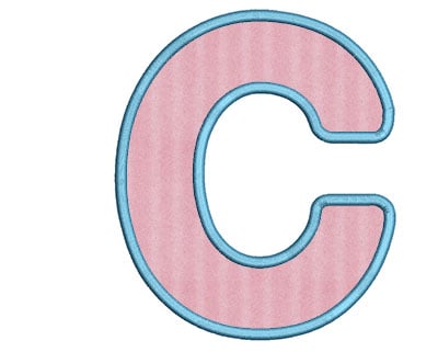 Embroidery Design: C Bold Applique Large<br> 4.89w X 5.76h