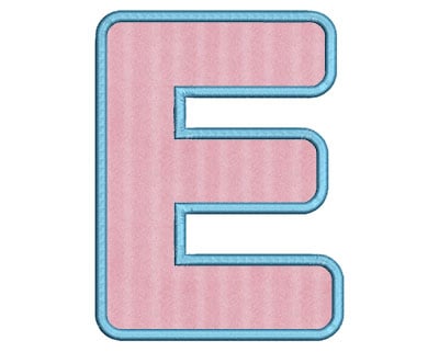Embroidery Design: E Bold Applique Large<br> 4.31w X 5.76h