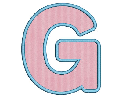 Embroidery Design: G Bold Applique Large<br> 4.96w X 5.76h