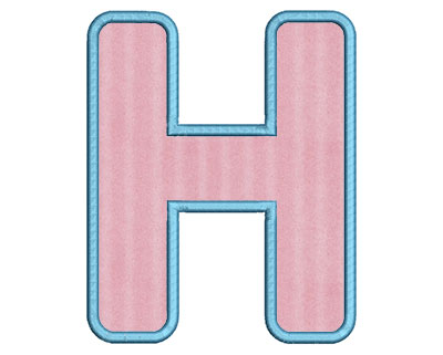 Embroidery Design: H Bold Applique Large<br> 4.64w X 5.77h