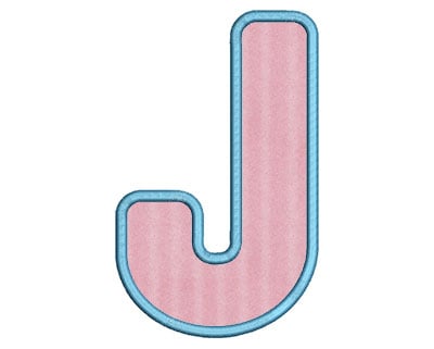 Embroidery Design: J Bold Applique Large<br> 3.57w X 5.76h