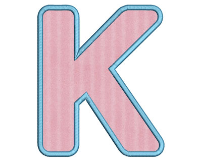 Embroidery Design: K Bold Applique Large<br> 4.80w X 5.76h