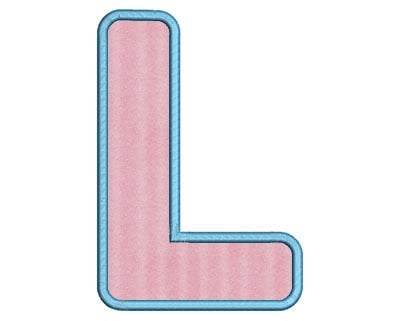 Embroidery Design: L Bold Applique Large<br> 3.92w X 5.76h