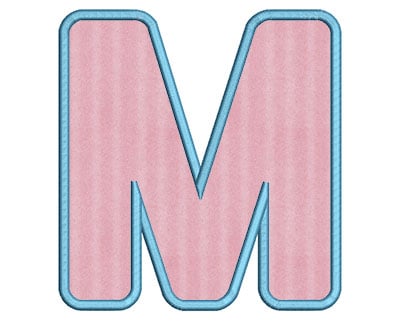 Embroidery Design: M Bold Applique Large<br> 5.39w X 5.76h