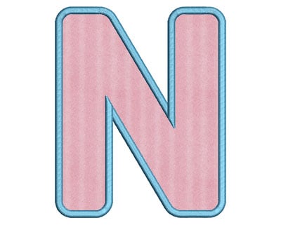 Embroidery Design: N Bold Applique Large<br> 4.64w X 5.76h