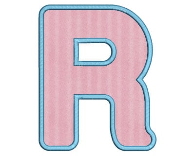Embroidery Design: R Bold Applique Large<br> 4.61w X 5.76h
