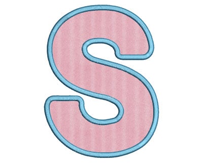 Embroidery Design: S Bold Applique Large<br> 4.31w X 5.76h