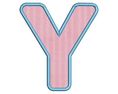 Embroidery Design: Y Bold Applique Large<br> 5.09w X 5.76h