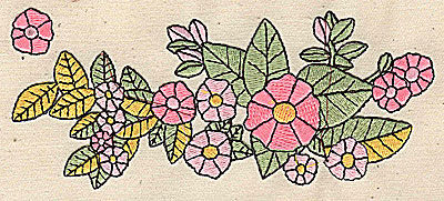Embroidery Design: Flowers<br> 5.44w X 2.25h