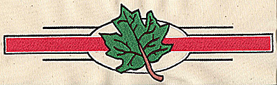 Embroidery Design: Maple leaf with bar<br> 9.48w X 2.69h