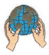 Embroidery Design: Planet earth in hands<br> 1.94w X 2.06h