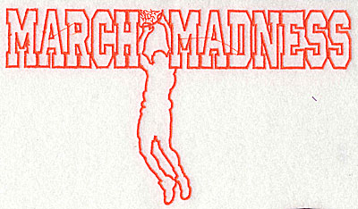 Embroidery Design: March Madness<br> 8.31w X 4.69h