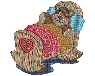 Embroidery Design: Rocking Crib Lg<br> 4.02w X 4.03h