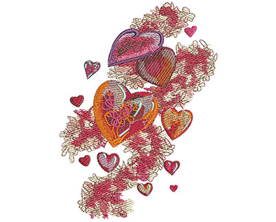 products-products-F-5748HeartsRibbons_L | Embroidery Legacy Embroidery Design: Hearts & Ribbons Lg<br> 4.36w X 6.00h