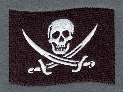 Embroidery Design: Pirate Flag<br>3.51w X 2.67h