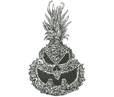 Jackolantern Pineapple Outline Embroidery Design