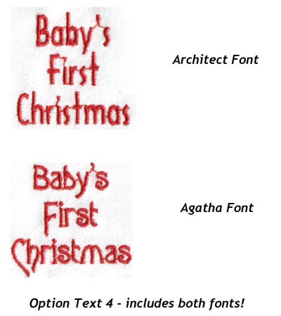 Embroidery Design: Christmas Ornament Baby's First Christmas<br> 1.66"w X 1.63"h