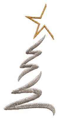 Embroidery Design: Modern Christmas Tree<br>1.86" x 3.97"