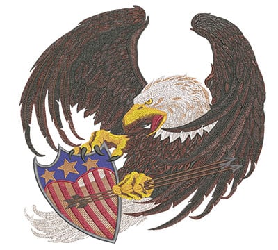 Embroidery Design: Screaming Eagle 12 Inch Low Density 12.01w X 11.61h