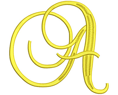 products-products-USSIa | Embroidery Legacy Embroidery Design: Script Initial A<br> 5.94w X 5.94h