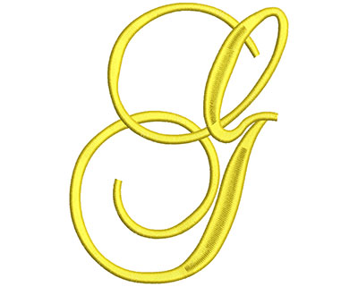 products-products-USSIg | Embroidery Legacy Embroidery Design: Script Initial G<br> 4.56w X 5.89h