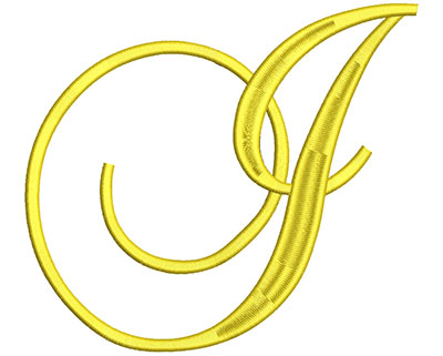 Embroidery Design: Script Initial I<br> 6.56w X 5.81h