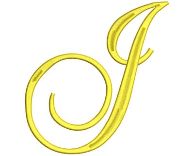 Embroidery Design: Script Initial J<br> 5.50w X 5.81h