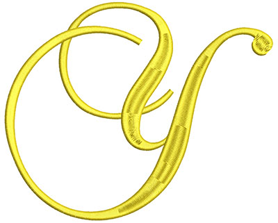 Embroidery Design: Script Initial Y<br> 7.06w X 5.75h