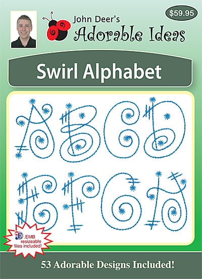 Embroidery Design: Swirl Alphabet