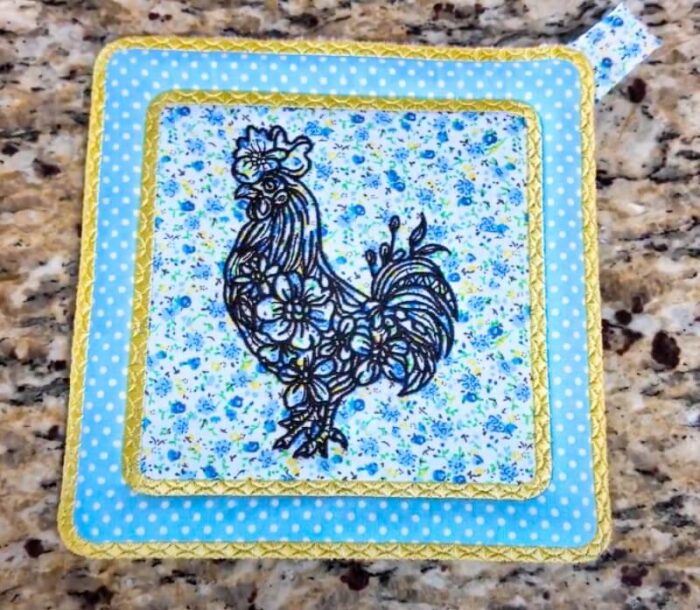 rooster trivet ITH