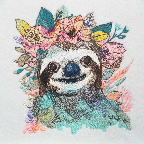 Sloth 4 embroidery design