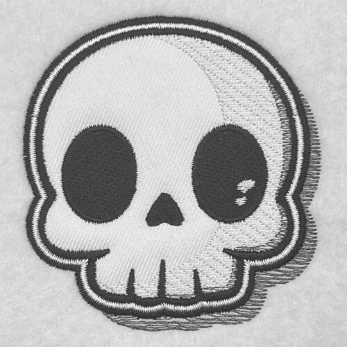 Applique skull embroidery design