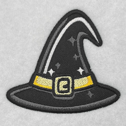 Applique witch hat embroidery design