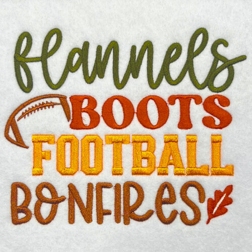 Flannels Boots embroidery design