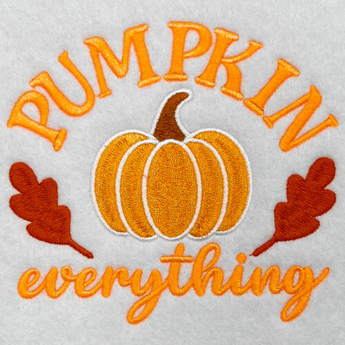 Pumpkin everything embroidery design
