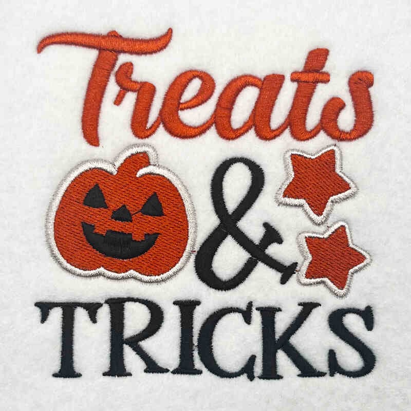 treats and tricks embroidery design