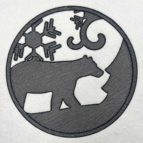 Bear Silhouette embroidery design