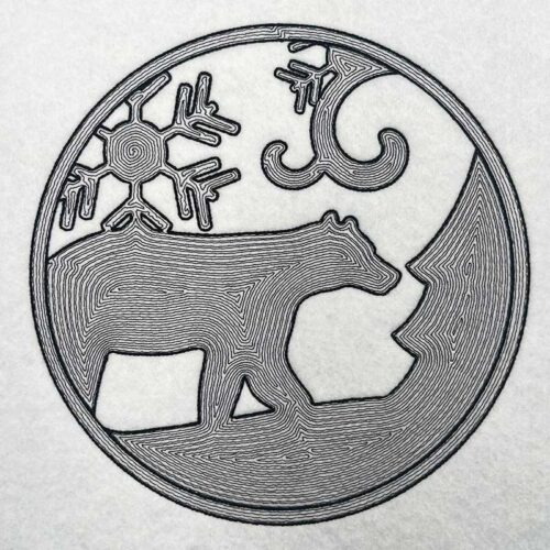 Bear Silhouette Mylar embroidery design