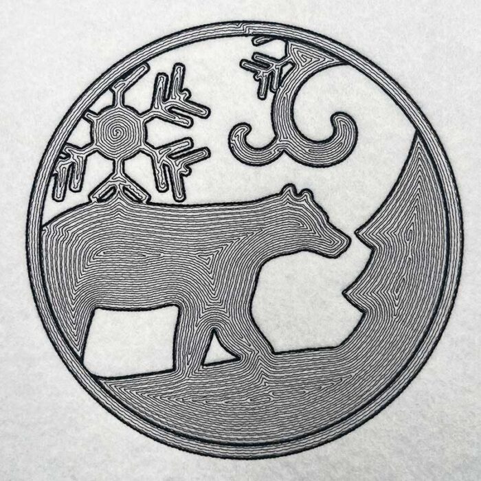 Bear Silhouette Mylar embroidery design