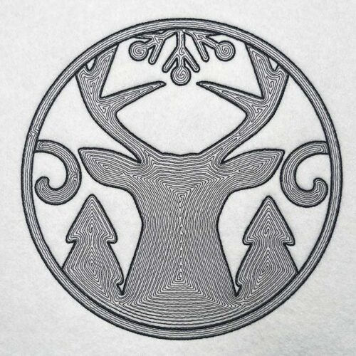 Deer Silhouette Mylar embroidery design