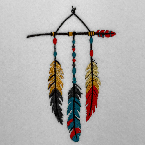 native feathers embroidery design