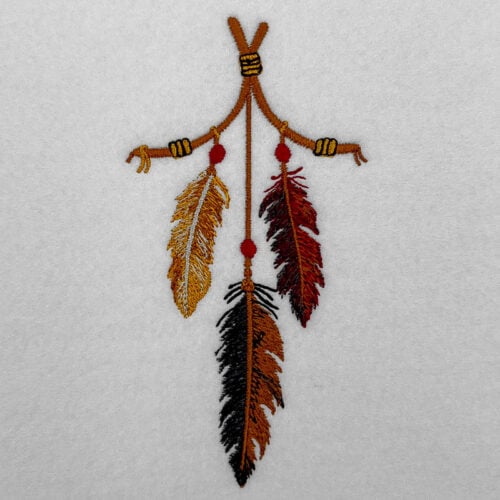 native feathers embroidery design