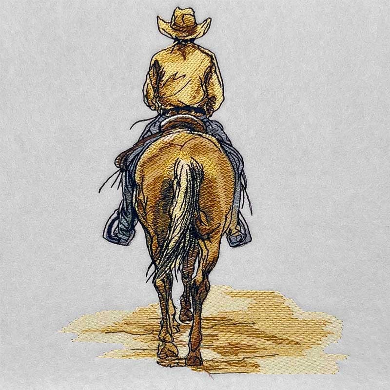 cowboy embroidery design