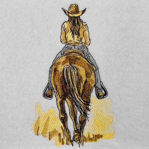 cowgirl embroidery design