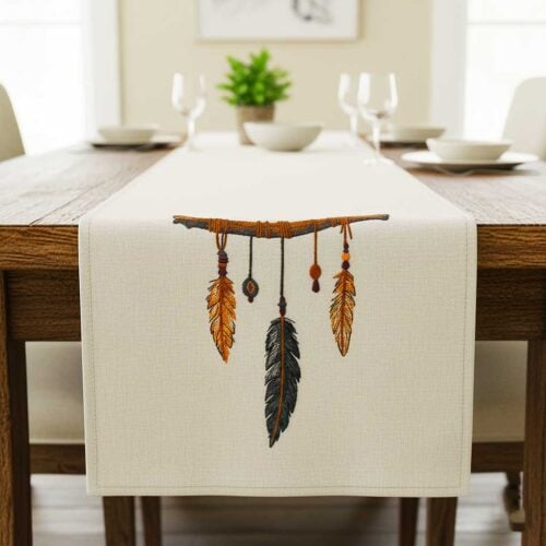feather table runner